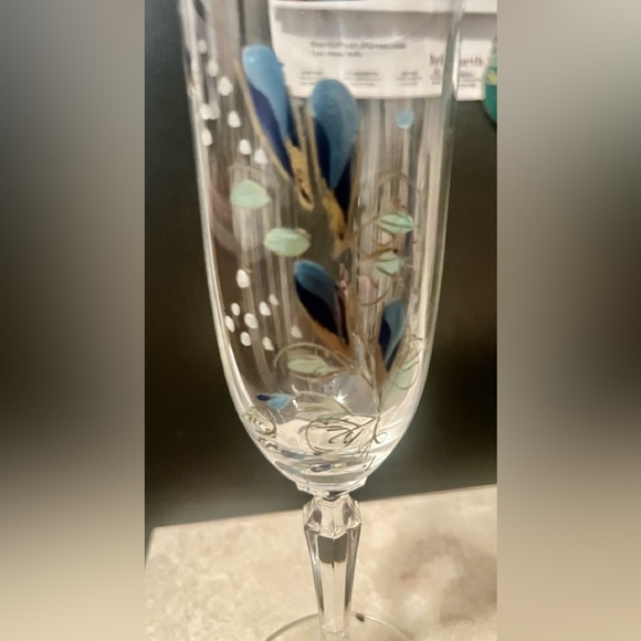 🍾HP🍾Champagne Flutes-Rare-Hand Painted-New Condition. Set of two🥂 - Picture 4 of 4